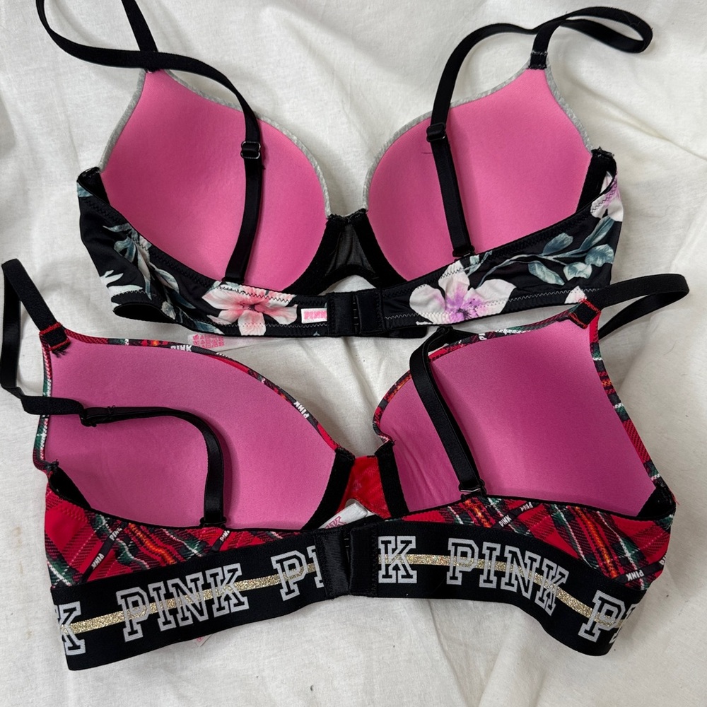 LOT Victorias Secret PINK Lightly Lined T-Shirt Bra 34C - Picture 4 of 14